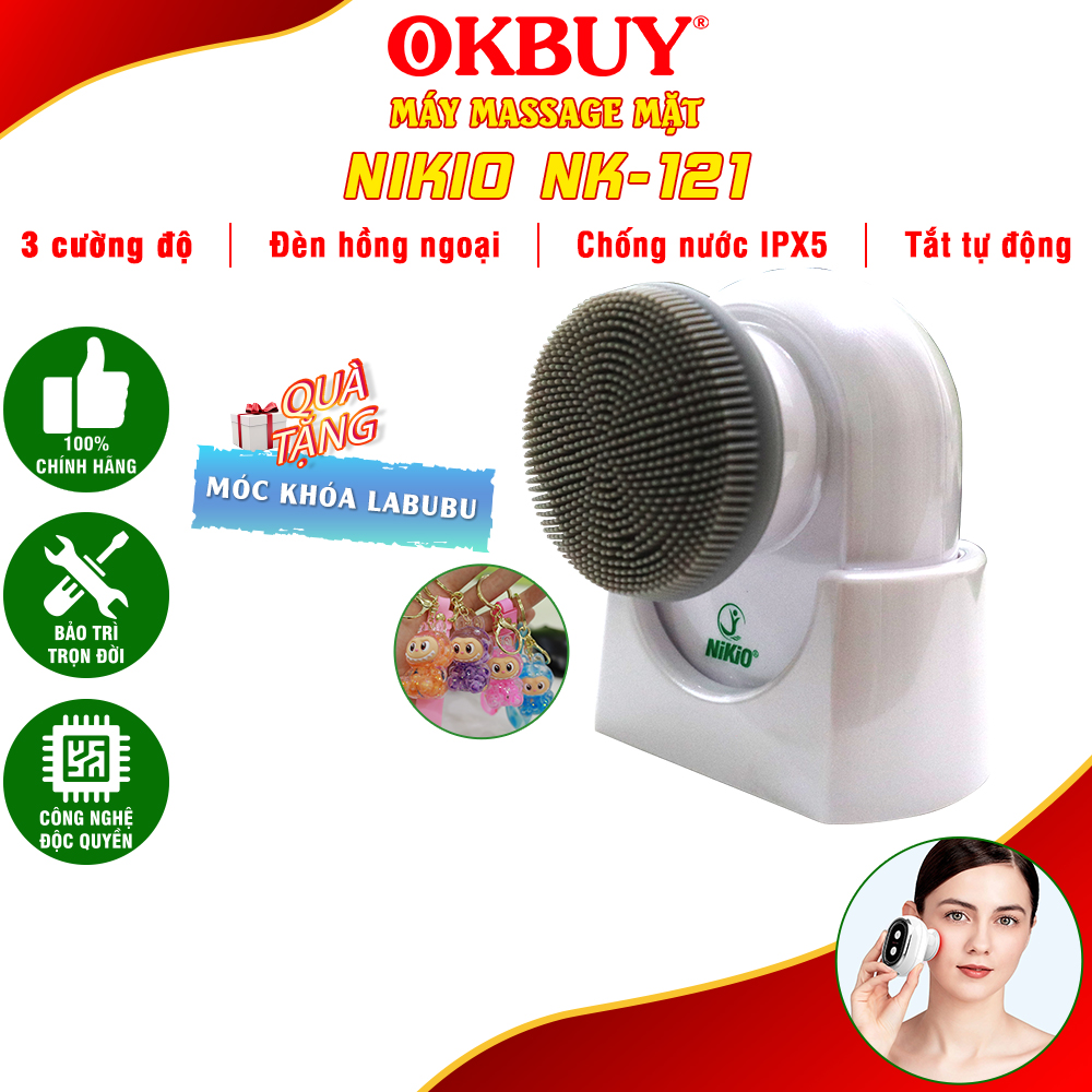 Máy Massage Mặt, Nâng Cơ Điện Di Tinh Chất Làm Trẻ Hóa Da Kết Hợp Rửa Mặt Nikio NK-121