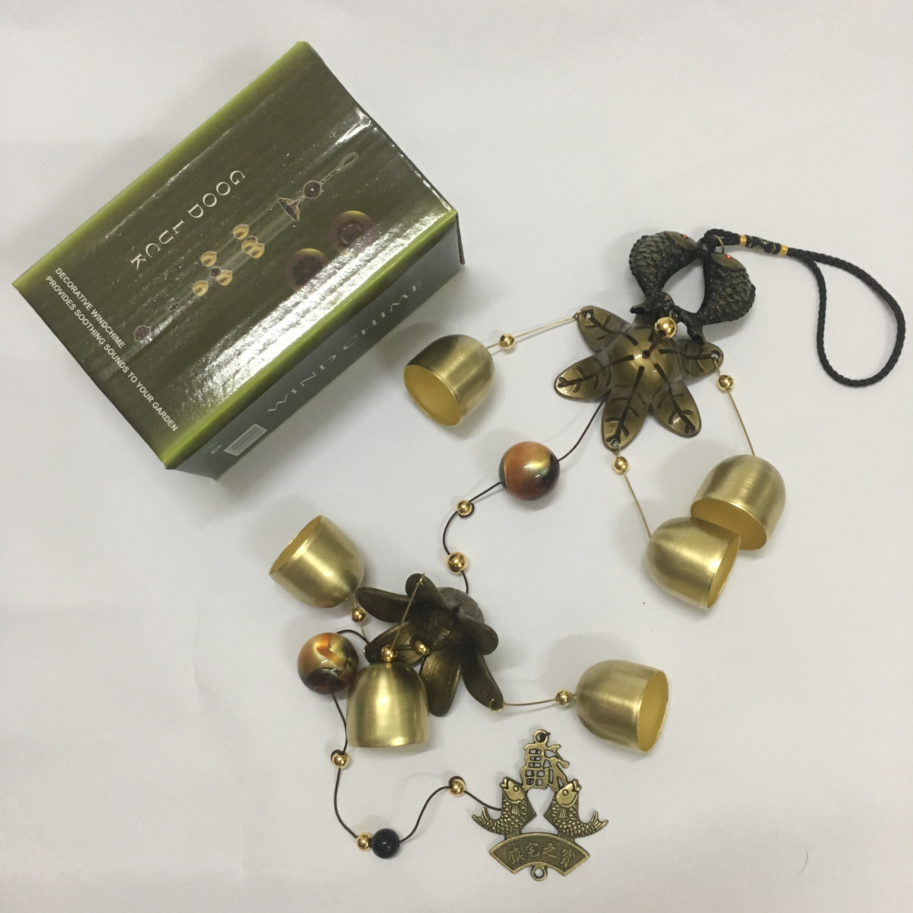 Chuông gió "Song ngư hành phúc" 2 tầng 2 mái 8 chuông VG31