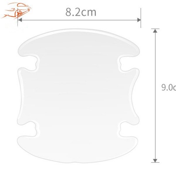 Bộ 8 miếng dán chống xước hõm tay nắm cửa silicon trong suốt bảo vệ hõm cửa nắm tay tránh chầy xước cho ô tô xe hơi