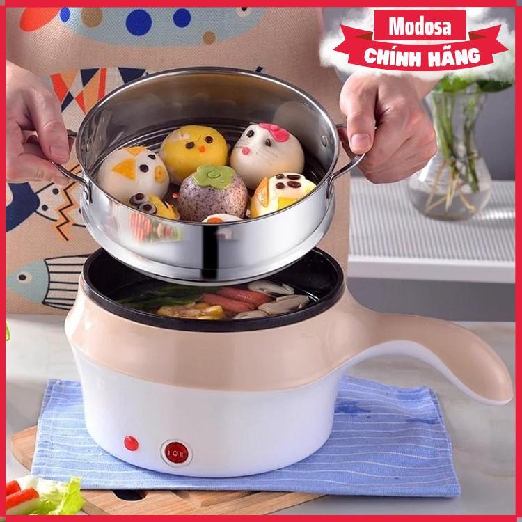 Nồi Lẩu Mini Modosa Đa Năng Chống Chính 2 Tầng Kèm Giá Hấp - Hàng Chính Hãng