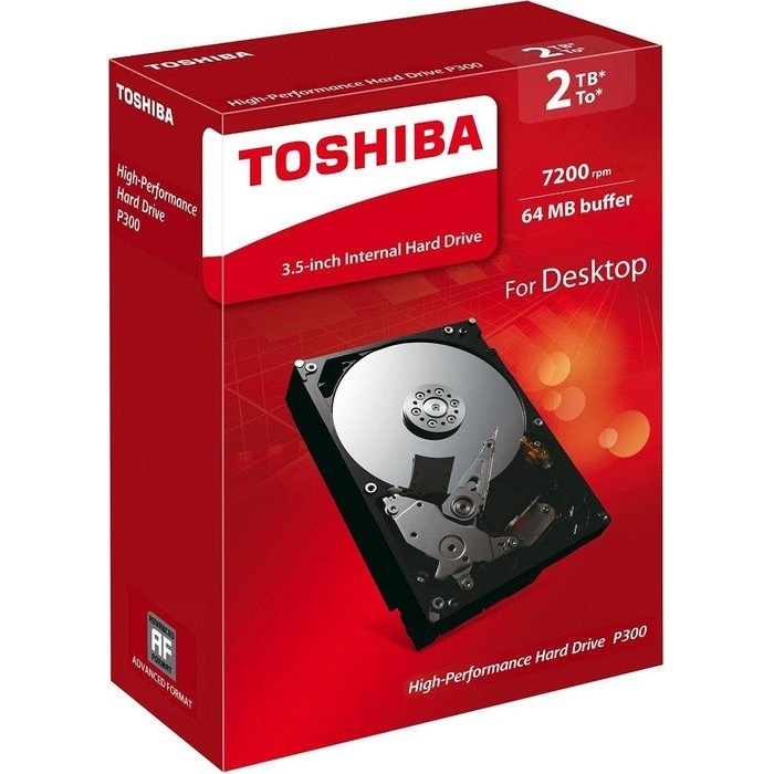 Ổ Cứng HDD Toshiba 2TB P300 series (64MB) 7200rpm  SATA3 HDWD120UZSVA - Hàng Chính Hãng