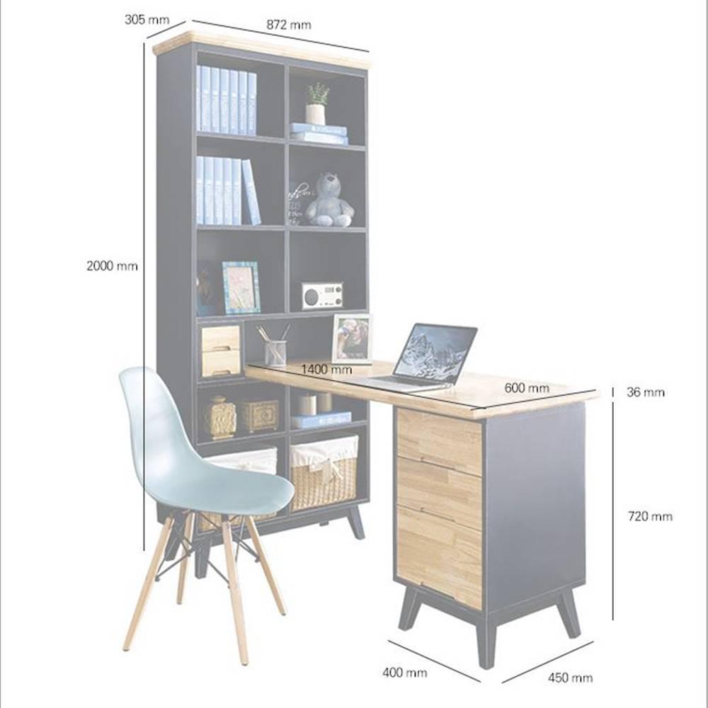 Bộ Bàn Liền Kệ Sách NB-Blue Gỗ Tự Nhiên Ibie OTDBNBBR - Xanh