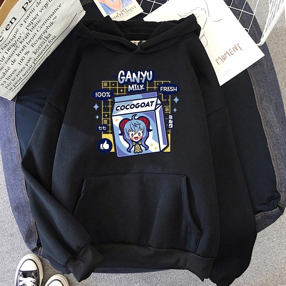 HOT Áo Hoodie In Hình Game Genshin Impact Cocogoat Milk Ganyu Thời Trang Đường Phố Cho Nam Và Nữ