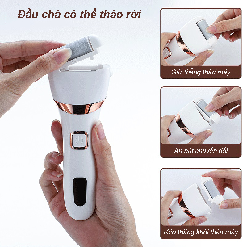 Máy Chà Gót Chân Thế Hệ Mới chuyên dụng Mài gót chân nhiều chế độ, hỗ trợ sạc USB bền bỉ hiệu quả