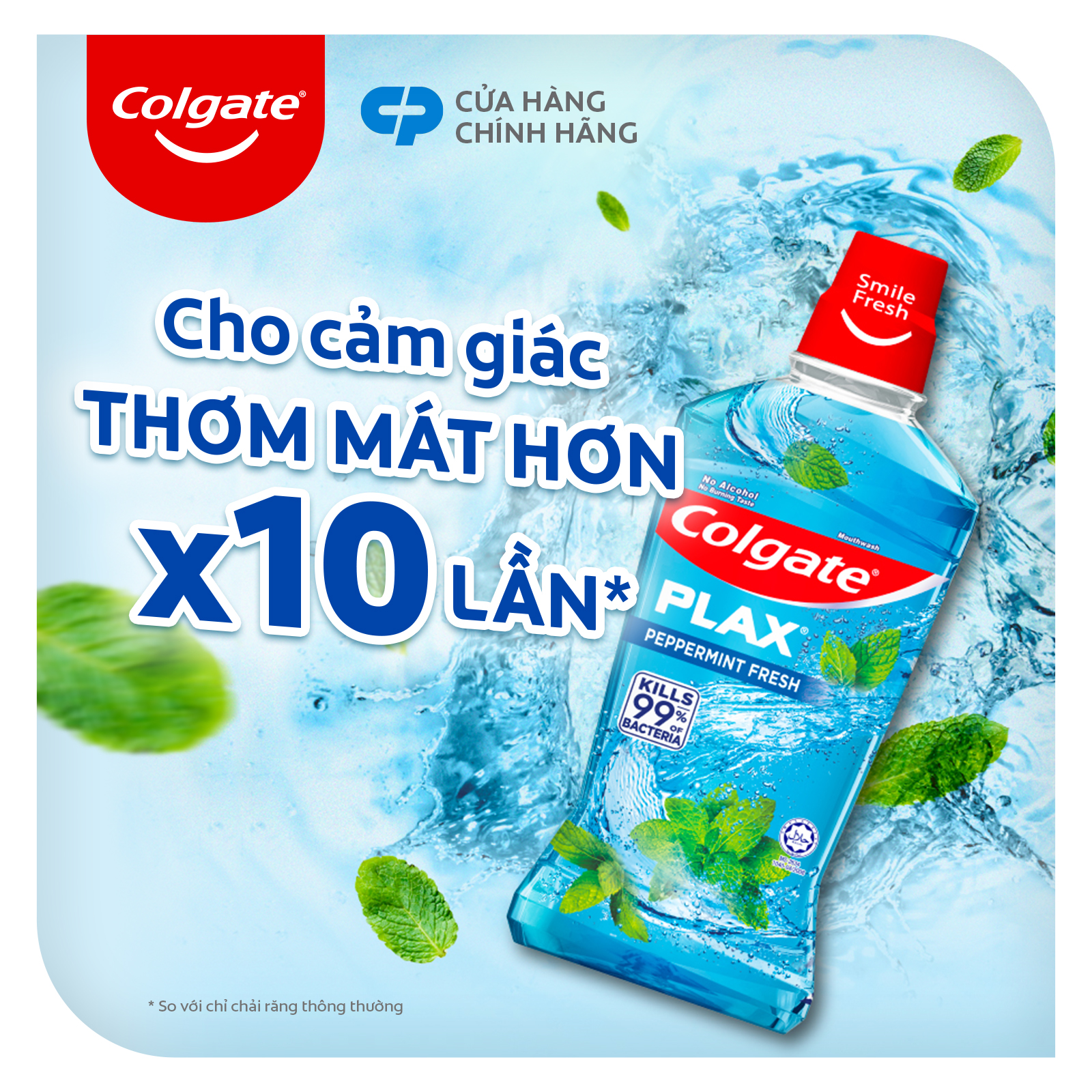 Bộ đôi nước súc miệng Colgate diệt 99% vi khuẩn Plax bạc hà 500ml/chai