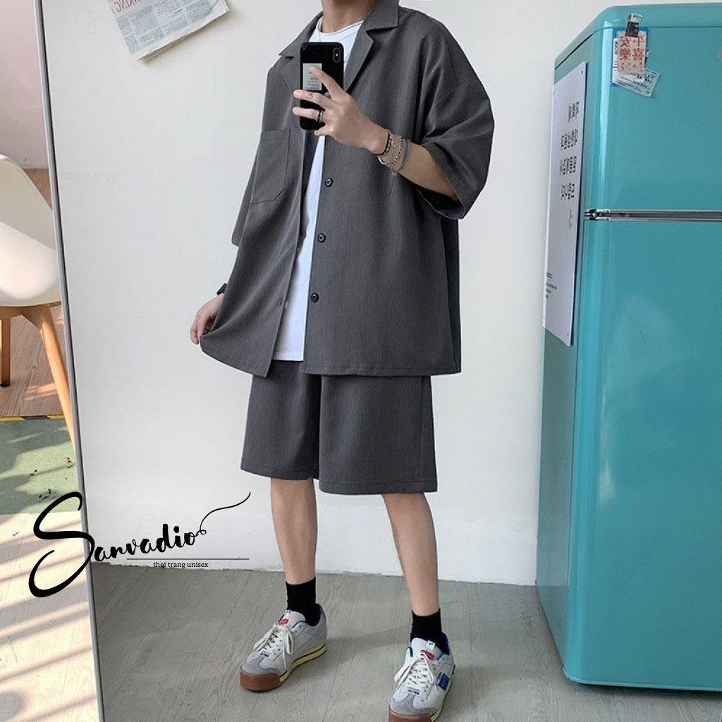 SET BLAZER NAM SANVADIO-blazer nam hè thu-form dáng unisex phong cách ullzang