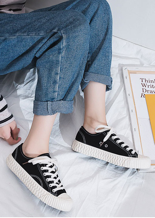 Giày thể thao sneakers nữ thấp cổ đế kếp, chất liệu vải canvas bền đẹp, thời trang trẻ, phong cách Hàn Quốc