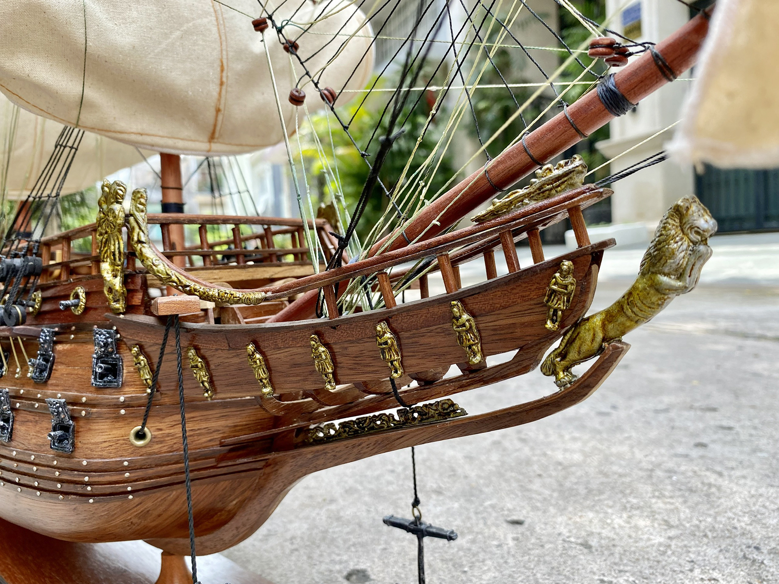 Thuyền buồm phong thủy Wasa dài 90cm gỗ tự nhiên lắp ráp sẵn, mô hình thuyền gỗ cao cấp gia công tinh xảo, quà tặng doanh nghiệp