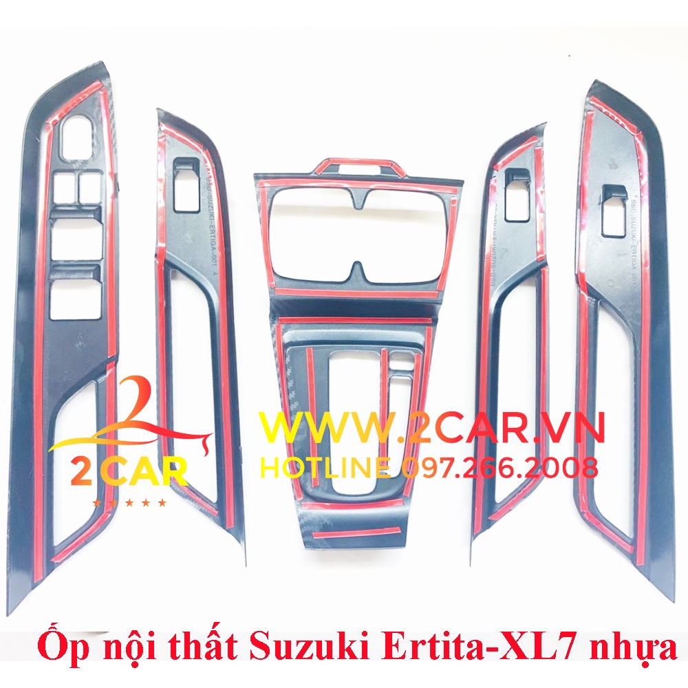 Ốp nội thất xe Suzuki Ertiga, XL7, XL-7 2020, 2021, 2022, 2023 loại nhựa Vân carbon cao cấp