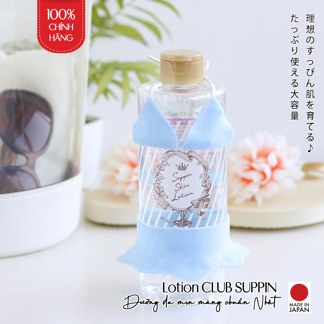 Sữa Dưỡng Ẩm Lotion Nhật Bản Club Suppin Skin Lotion Natural 500ml, Cho Da Nhạy Cảm, Khô, Chứa HA Và Chiết Xuất Từ Thảo Mộc Thực Vật, Không Chứa: Cồn, Dầu Khoáng, Paraben, Chất Tạo Màu, Hương Liệu