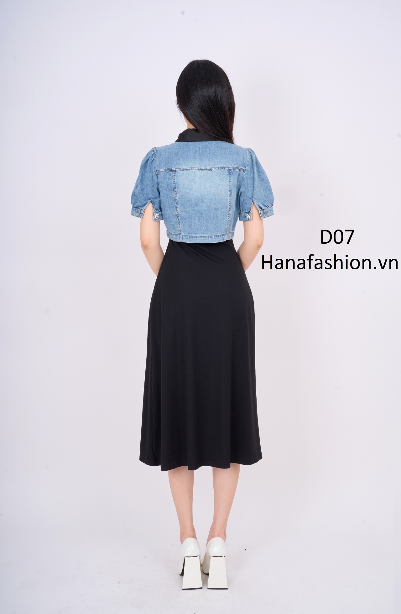 Đầm cotton áo Jean điệu đà -D07