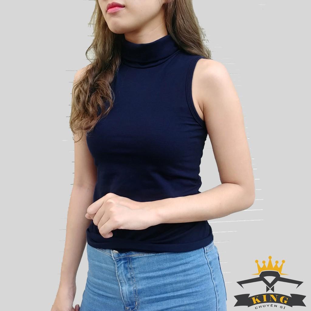 Áo cổ lọ nữ KING cổ cao nữ , chất cotton cao cấp T15