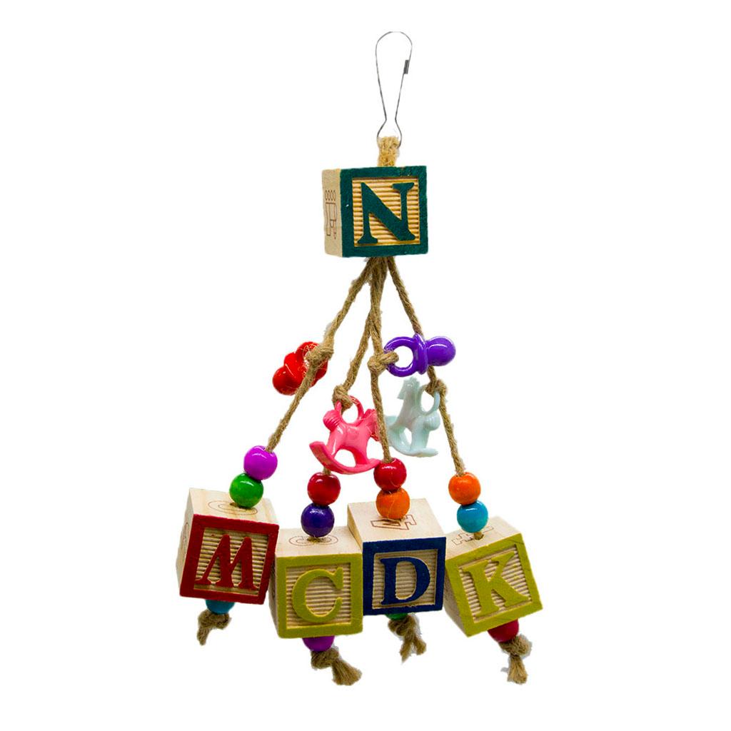 Wooden Block Bird Parrot Toys for Small Medium Large Parrots and Birds