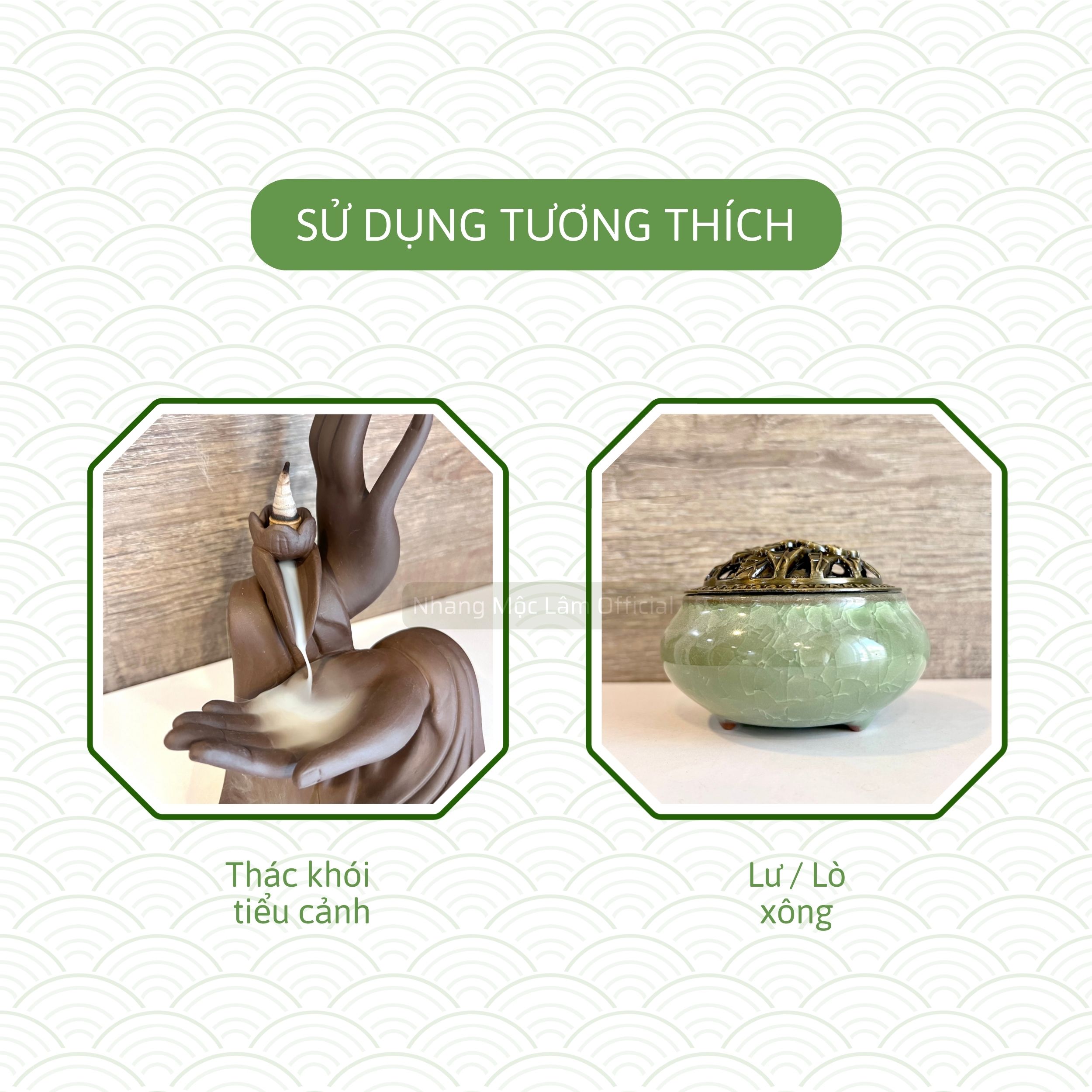 Nhang Nụ Trầm Hương MỘC LÂM - 80g - 65viên - Nhang Trầm Nụ Khói Ngược Cao Cấp Xông Nhà Thanh Tẩy