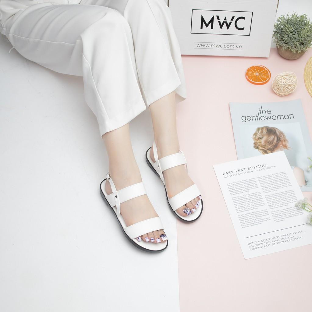 GIÀY SANDAL NỮ MWC - SANDAL 2 QUAI NGANG ĐẾ BỆT - NUSD- 2580