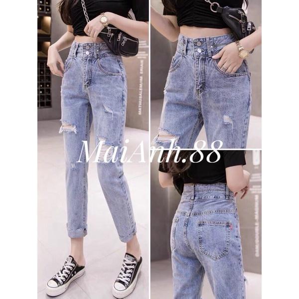Quần baggy - quần jean baggy nữ cạp cao MaiAnh.88 phong cách Street style hack chân dài