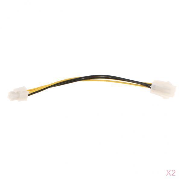 2Pcs 4 Pin Extension Cable Power Supply Motherboard Adapter Extension Cable
