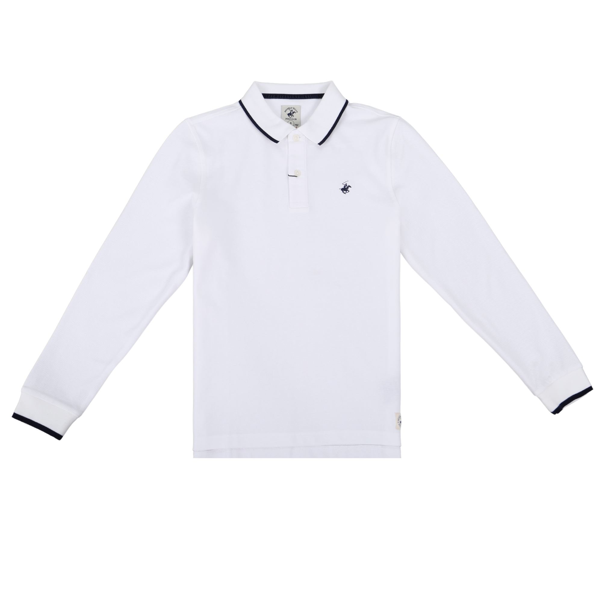 Áo polo Dài tay Nam  Beverly Hills Polo Club Slimfit Trắng WH- PMSLS20TL100