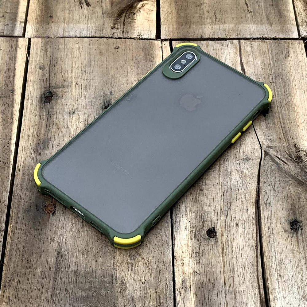 Ốp lưng chống sốc toàn phần màu lá mạ dành cho iPhone X / XS