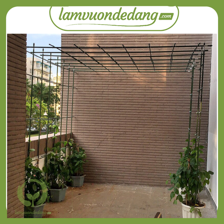 Combo 5 ỐNG THÉP BỌC NHỰA phi 11 - Dùng làm khung giàn, giá đỡ cho hoa hồng leo, cây hoa leo, bầu bí mướp mùng tơi - Cao