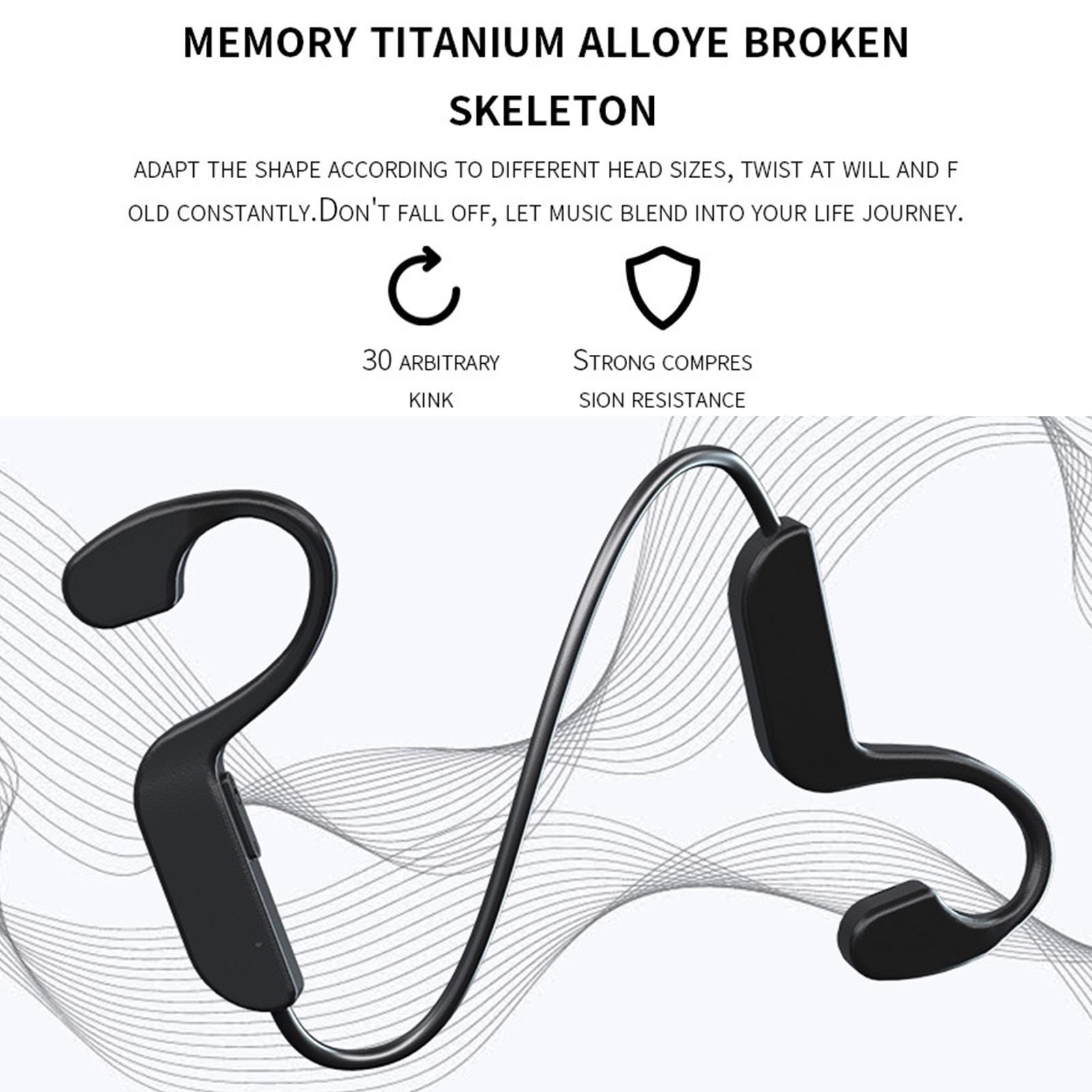 2Pcs Bone Conduction Headphones Bluetooth 5.0 W/ Noise Cancelling Mic Headset for Hiking Workout