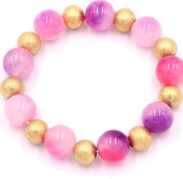 Vòng tay chuỗi hạt - đá thạch anh hồng tím 12 ly VTAHIHVM1 - hợp mệnh Hỏa, mệnh Thổ