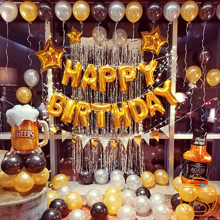 Bộ trang trí sinh nhật happy birthday ly cheers 805 - Sét bong bóng trang trí tiệc dễ thương