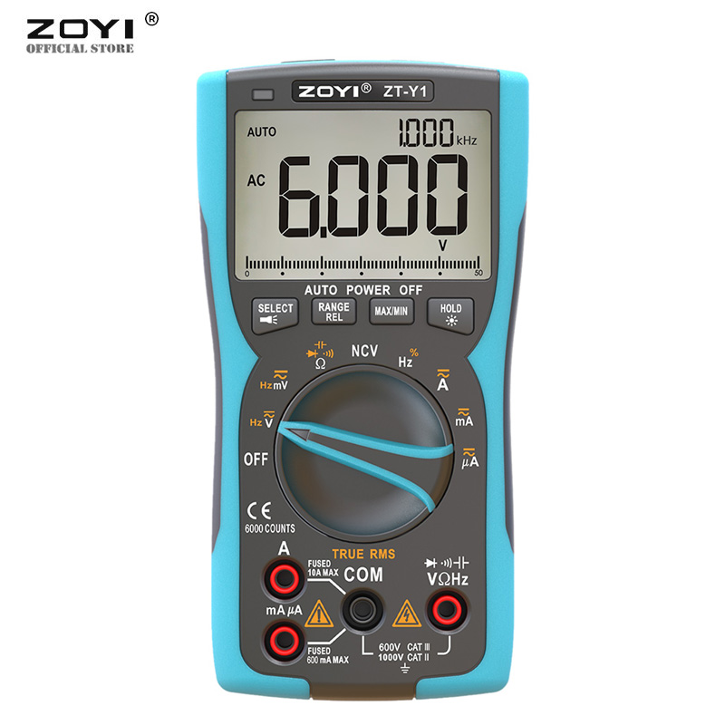 Đồng hồ vạn năng Zoyi ZT-Y1 kỹ thuật số, màn hình True-RMS Analog, máy đo dòng điện, vôn kế, tụ điện, nhiệt độ - Hàng chính hãng