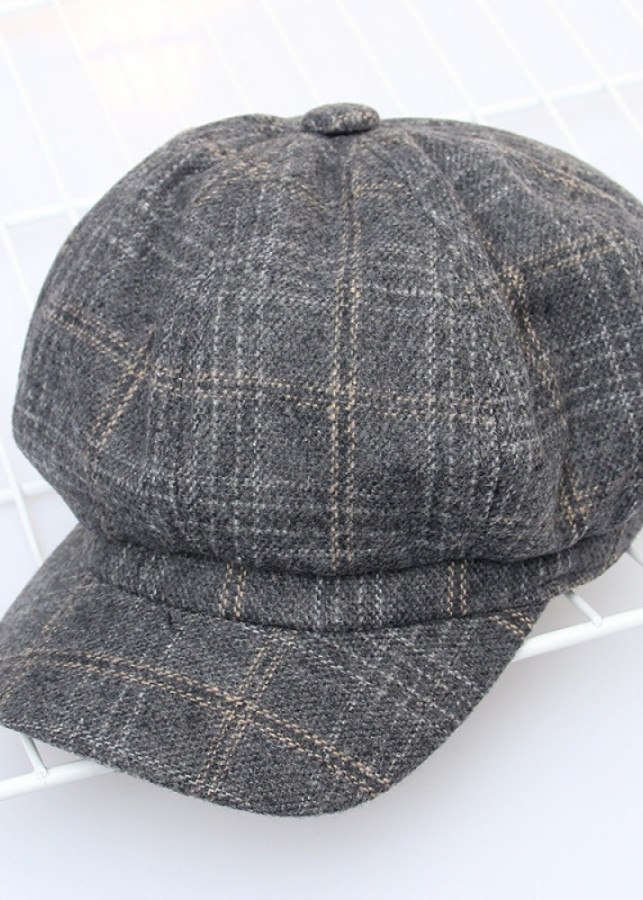 Nón Nồi Beret Kẻ Caro Phong Cách Hàn Quốc P910