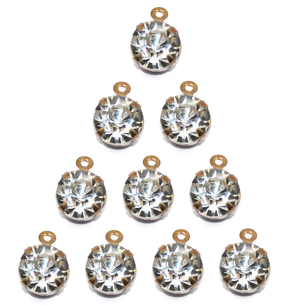 10pcs Rhinestone Beads Charms for Bracelet Earring Jewelry Making Rose Gold