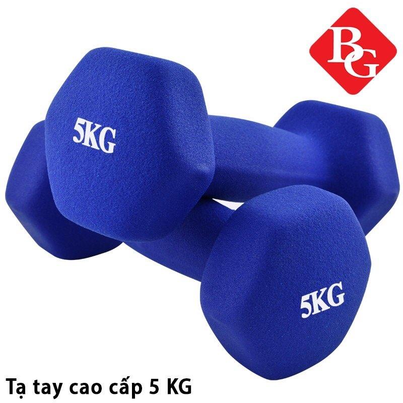 Bộ Tạ Tay 5kg Bọc Cao Su Lõi Thép Cao Cấp