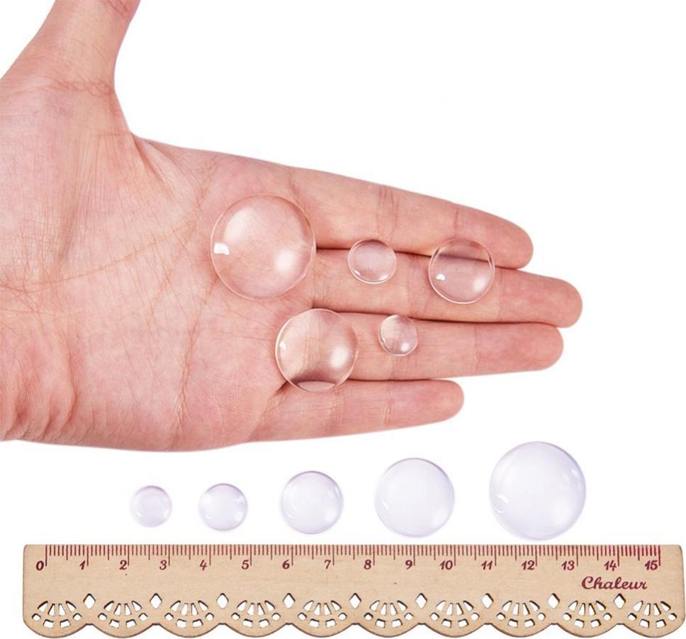 50 Gói Pha Lê Tròn Cabochon Lưng Phẳng Vòm Kính Đầm Thun Dành Cho Diy Thủ Công Cameo Mặt Dây Chuyền, hình Tran