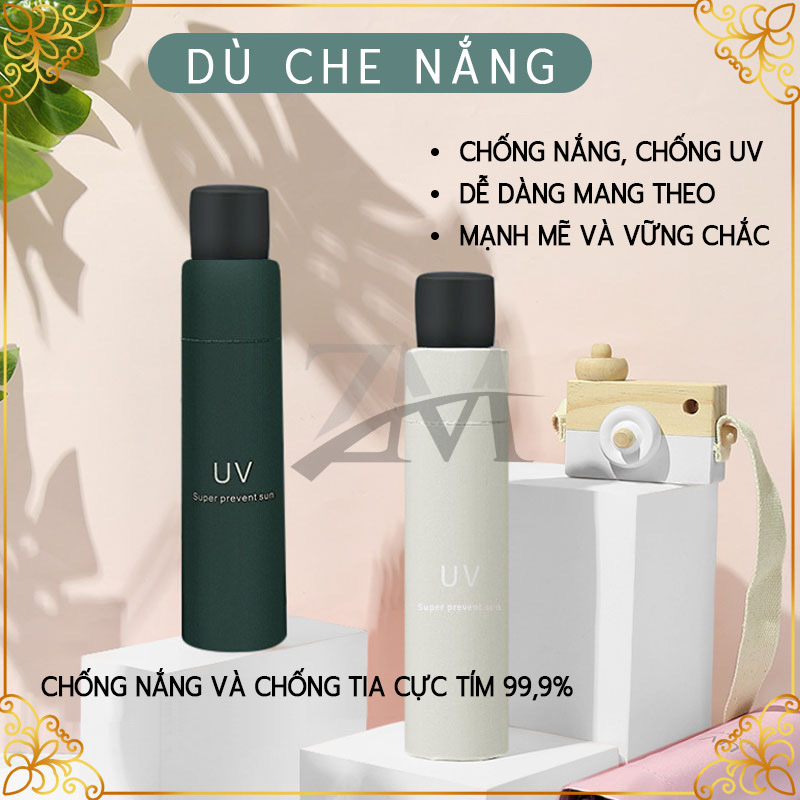 Ô che nắng , che mưa có túi đựng nhỏ gọn , màu sắc sang trọng phủ lớp chống tia UV xếp gọn tiện dụng , đi dạo dã ngoại , bảo vệ sức khỏe khi trời mưa nắng 