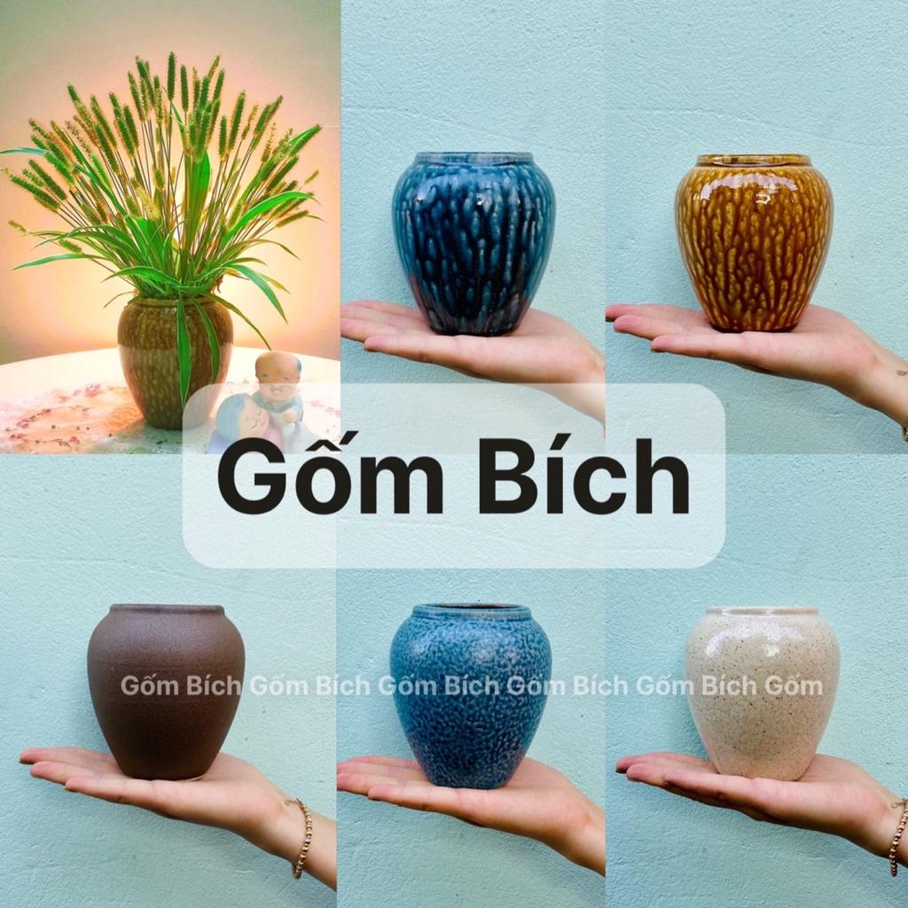 Bình Cắm Hoa Mini Để Bàn Gốm Sứ Bát Tràng - Gốm Bích