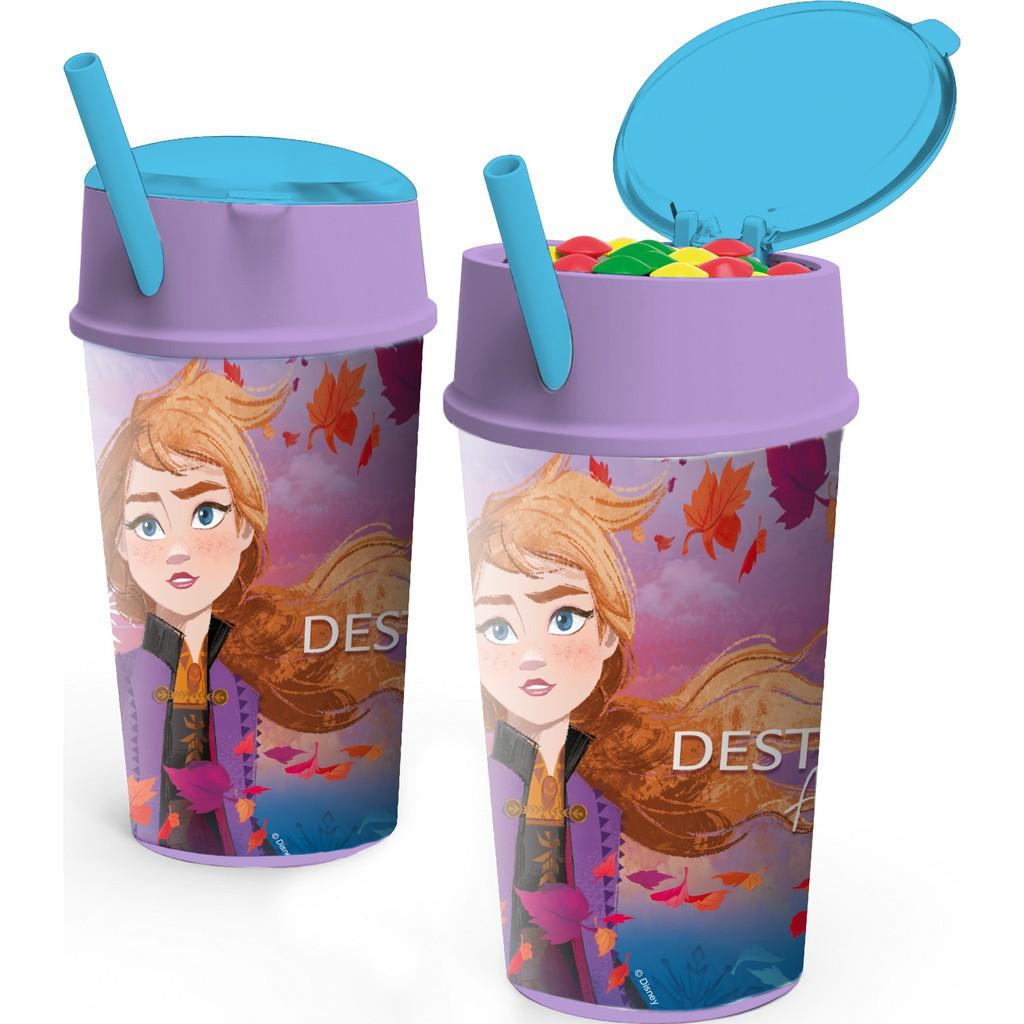 Combo SieuKid Đĩa 3 Ngăn Frozen Iridescent Aqua Và Bình Nước Snack Tumbler Frozen II HT 400ml Chính Hãng