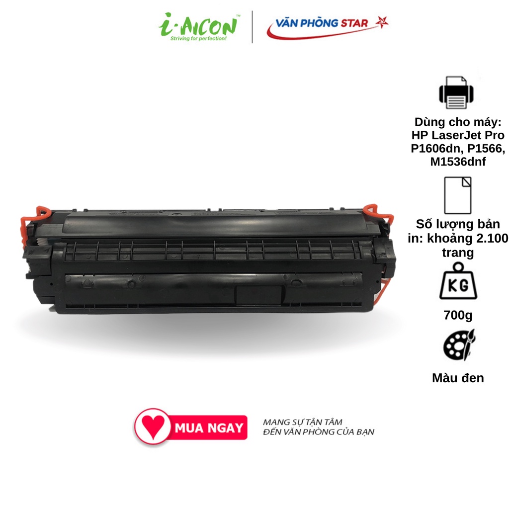 [hàng chính hãng] Hộp mực 78a thương hiệu I.aicon mã hộp mực HP CE278A dành cho máy HP LaserJet Pro P1606dn, P1566, M1536dnf