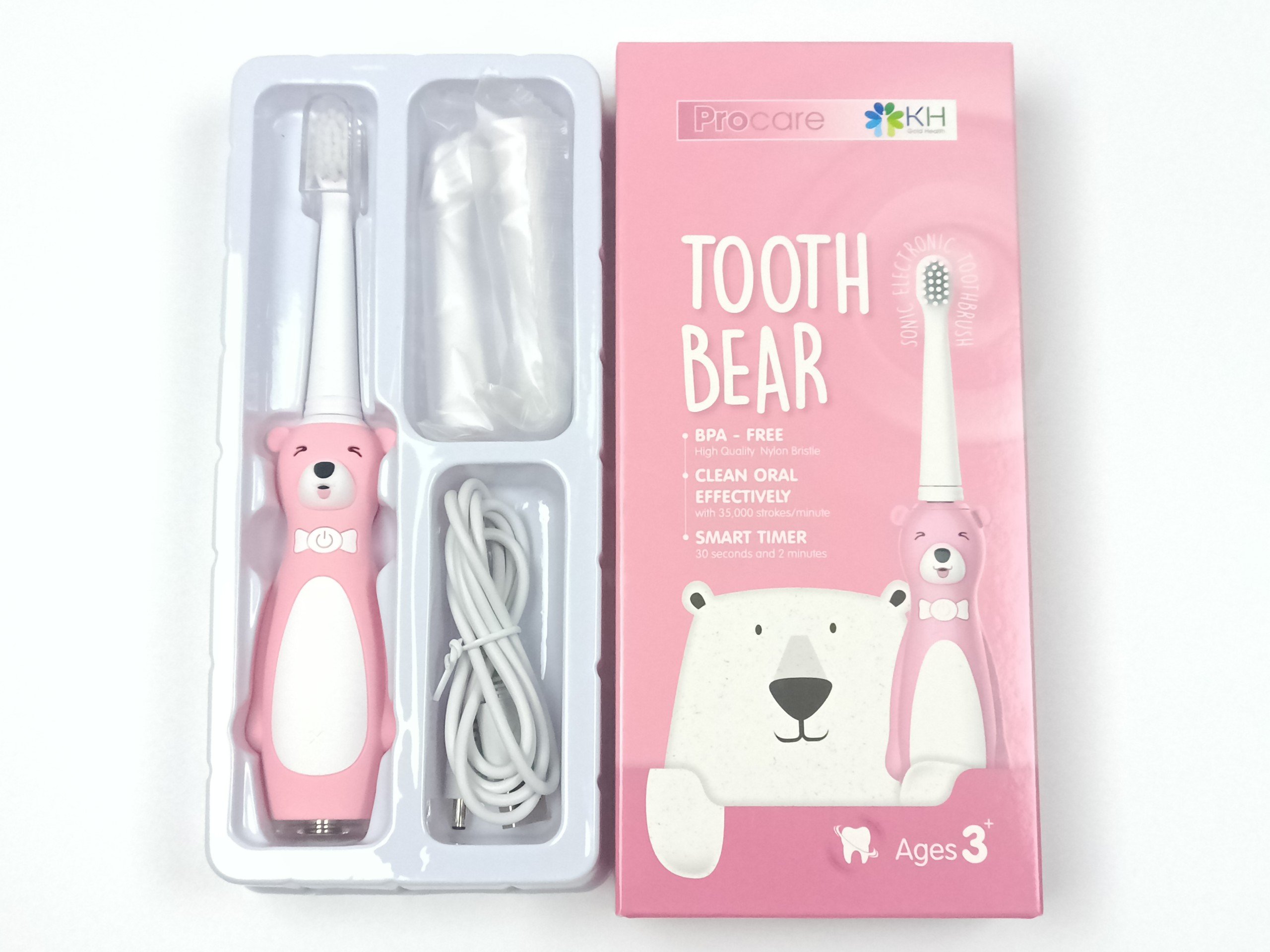 BÀN CHẢI MÁY TOOTHBEAR SIÊU CẤP DỄ THƯƠNG (HỒNG/XANH)