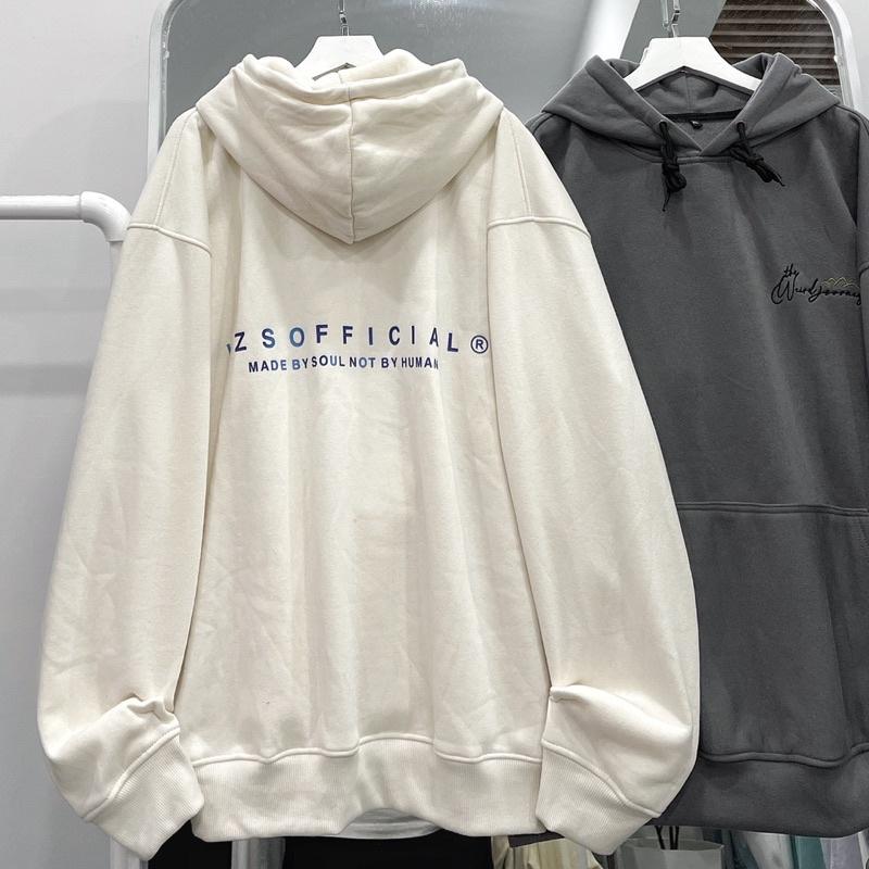 áo Hoodie nỉ WZS màu kem unisex ảnh thật SSSTore ( nam nữ mặc đều được