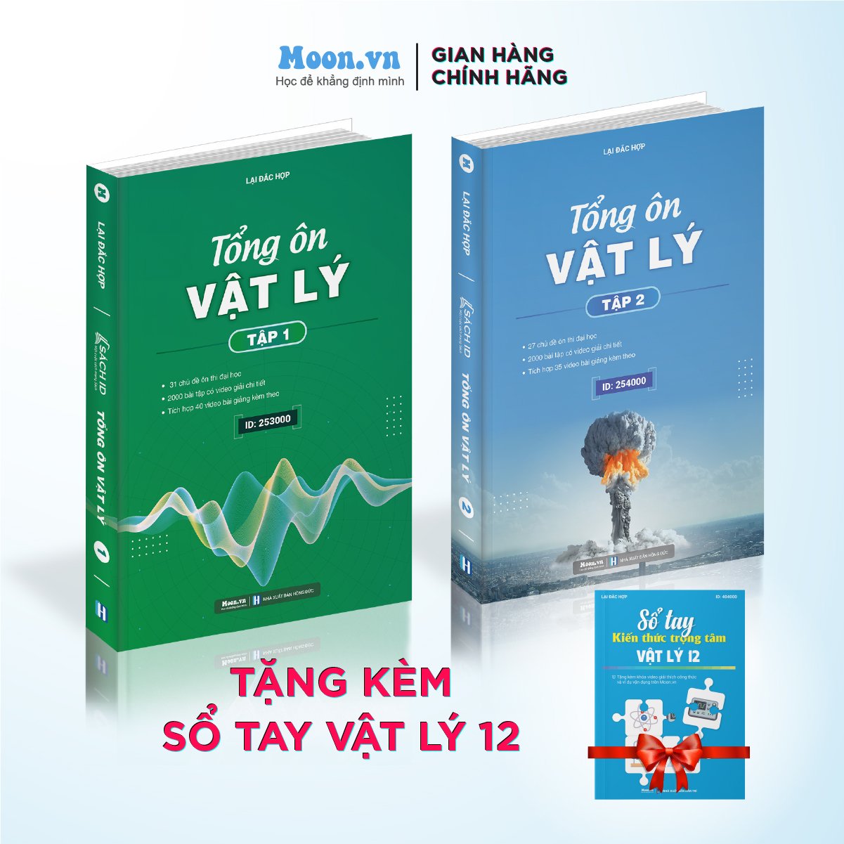 Combo 2 sách tổng ôn vật lý lớp 12 luyện thi kiến thức ôn thi thpt quốc gia bản mới nhất