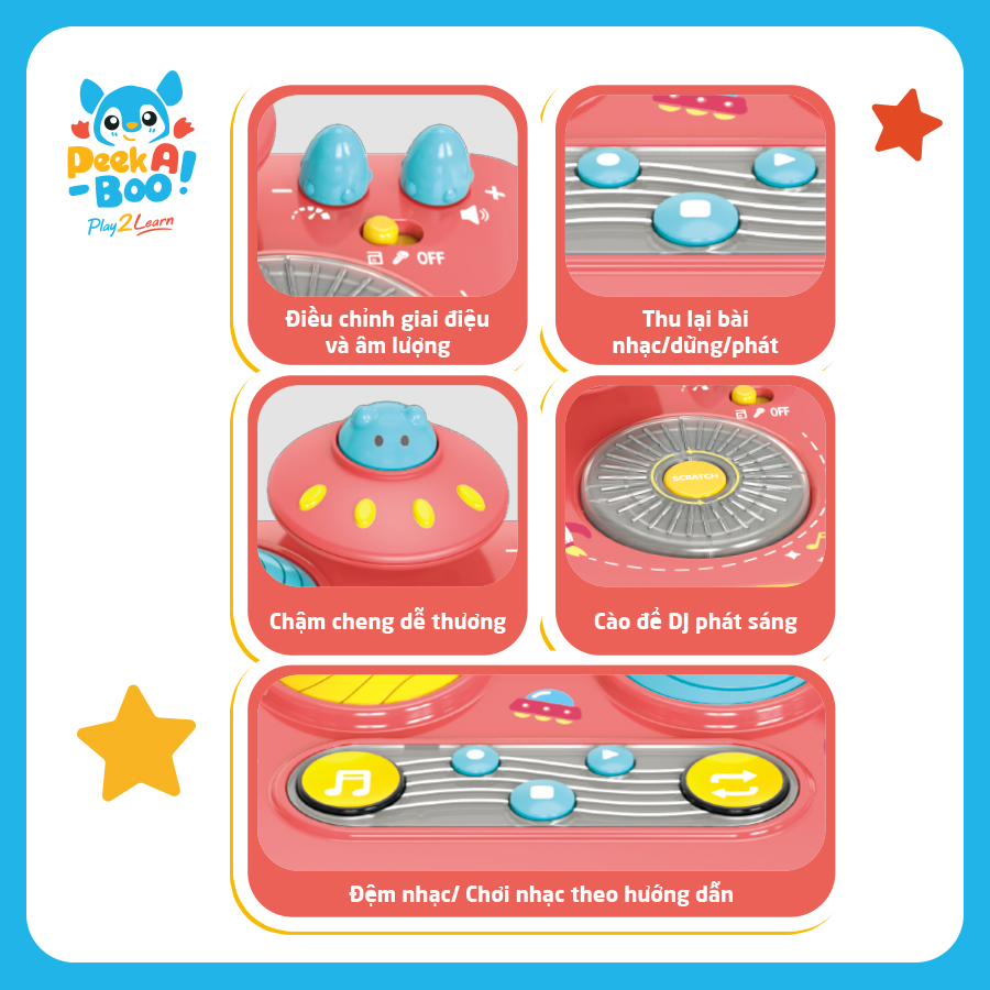 Đồ Chơi Đàn Piano Thông Minh Cho Bé PEEK A BOO PAB046