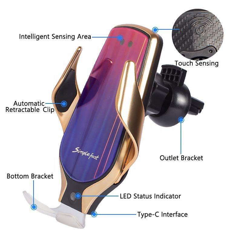 10W 360 Xoay Bộ sạc không dây nhanh đơn giản cho Huawei cho iPhone x 8 xs 11 pro max r9 bộ sạc xe sạc không dây sạc