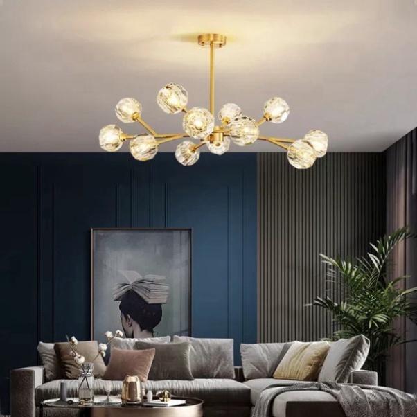 Tặng kèm 18 bóng led - Đèn thả, đèn trang trí 18 bóng tròn, đèn trần, đèn decor D990/18 DT HQ