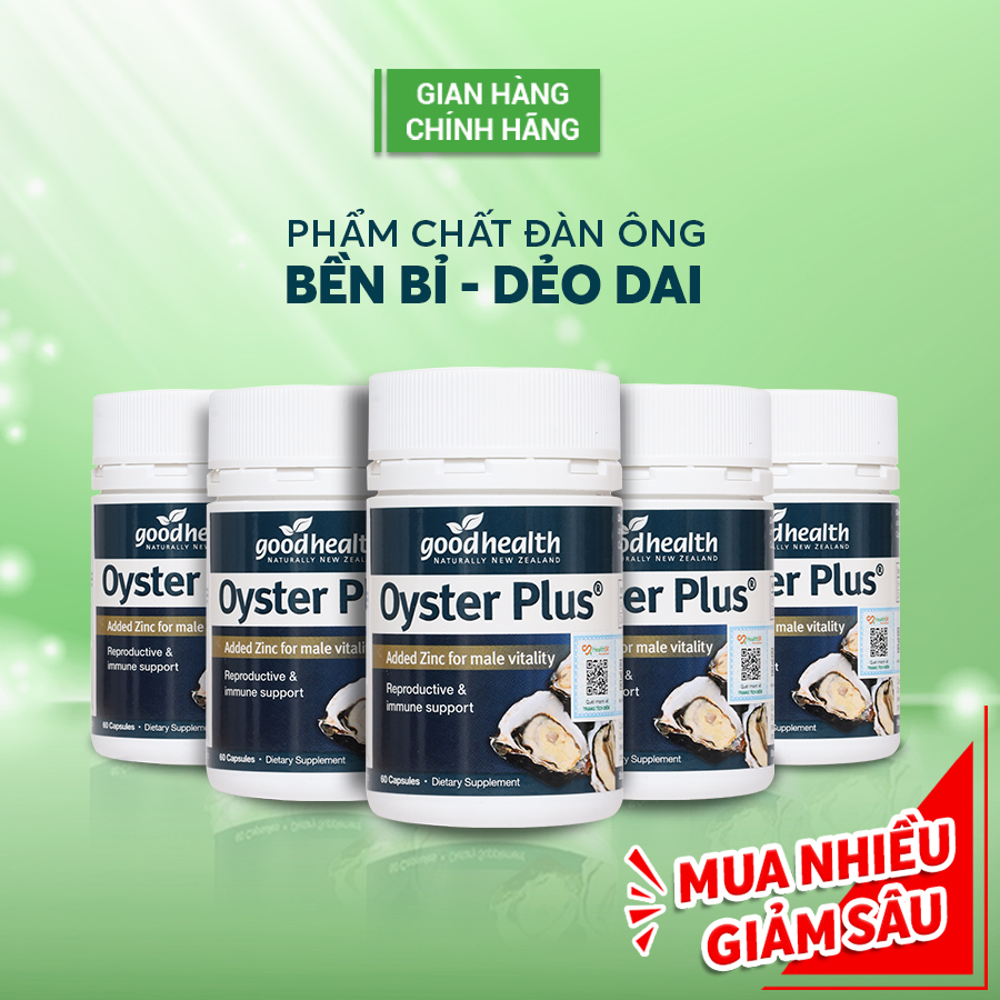 Combo 5 Hộp Tinh Chất Hàu Goodhealth Oyster Plus 60 Viên - Giúp Tăng Cường Sinh Lý - Cải Thiện Chất Lượng Tinh Trùng - Hàng Chính Hãng New Zealand