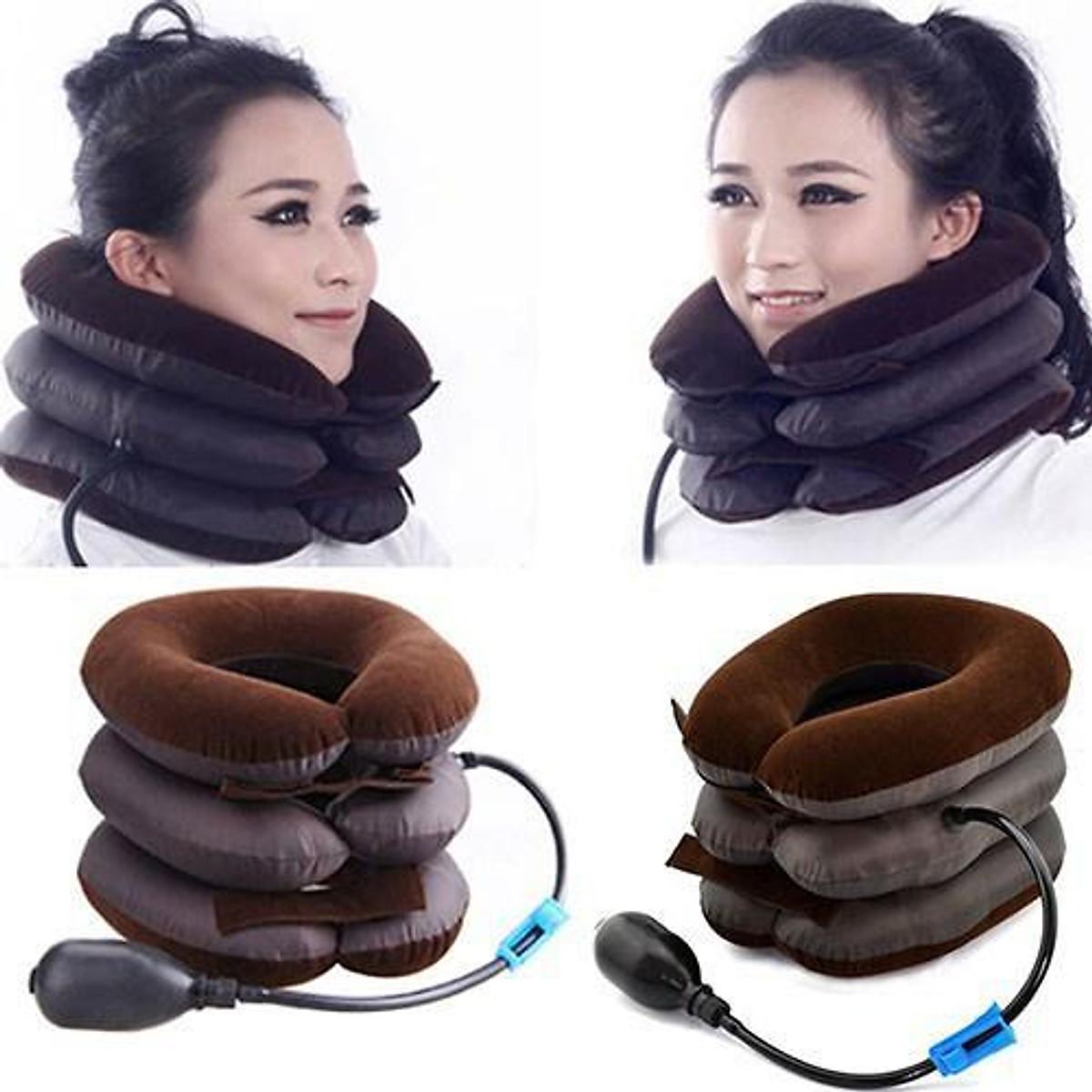 Gối Bơm Hơi Kéo Giãn Đốt Sống Cổ 3 Tầng Hỗ Trợ Giảm Đau, Ngăn Ngừa Thoái Hóa Đốt Sống Cổ Tăng Cường Tuần Hoàn Máu