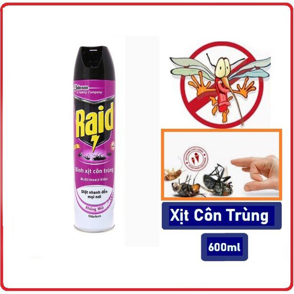 Xịt Côn Trùng Raid Không Mùi (600ml)