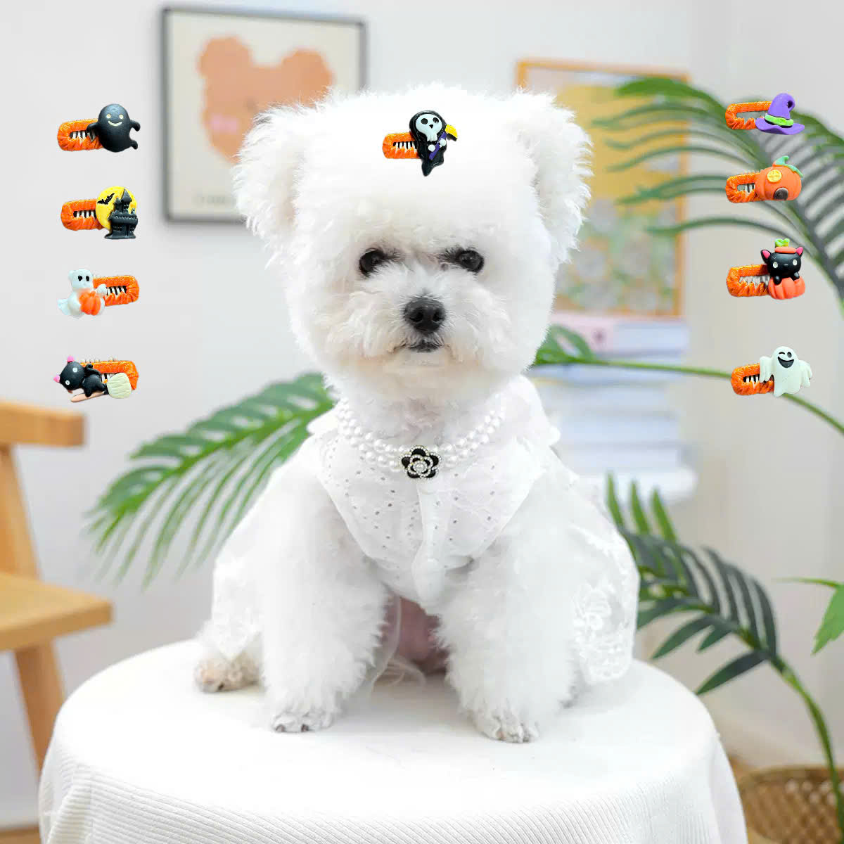 NƠ KẸP TÓC BUỘC TÓC CÀI TÓC THỜI TRANG DỄ THƯƠNG HALLOWEEN MÃ 35 CHO THÚ CƯNG CHÓ MÈO