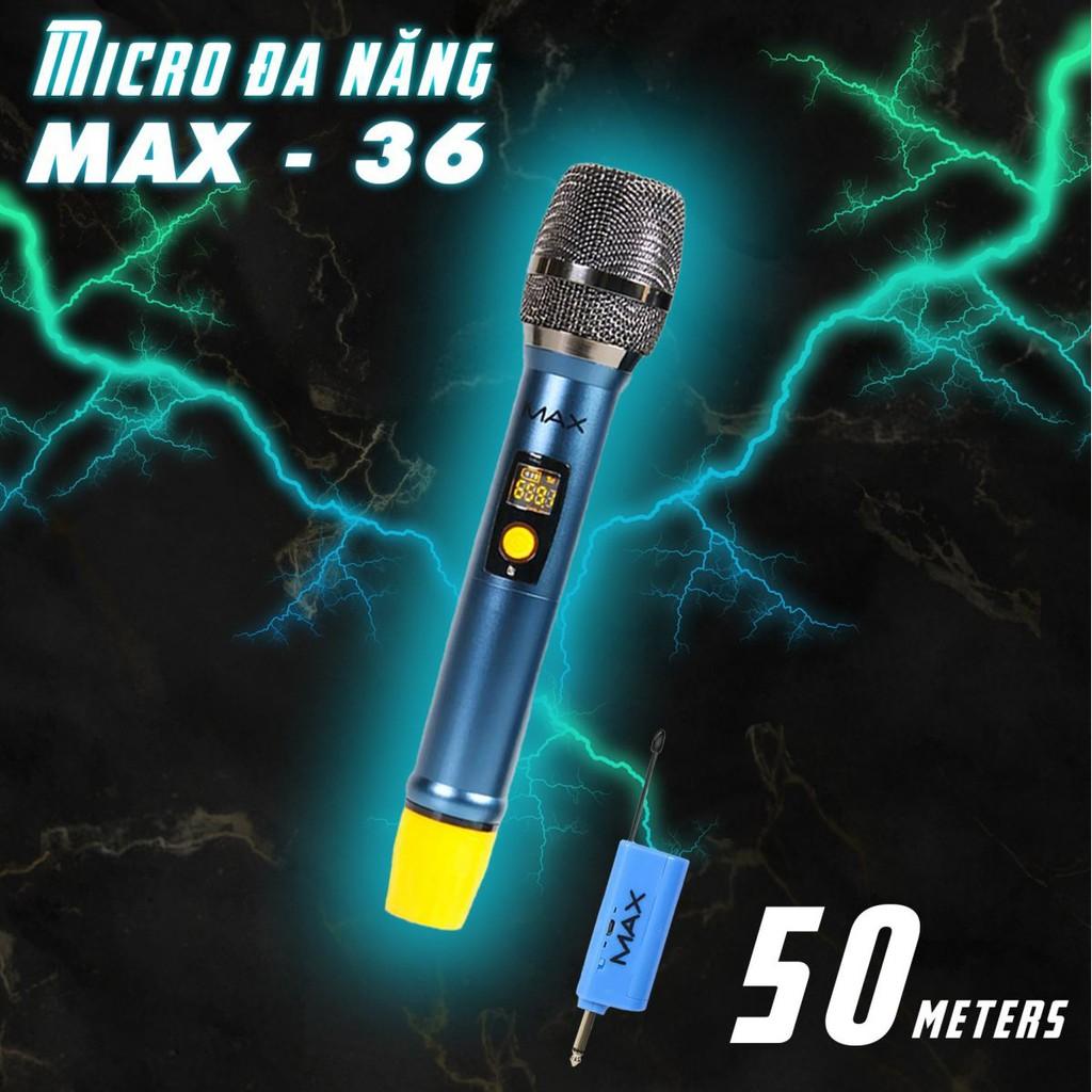 Micro Không Dây Karaoke Max 36 &amp; Max 56, Pin Sạc, Mẫu Mới 2023, Màn Hình LED, Chống Hú Tốt, Hát Nhẹ, Sóng Mạnh