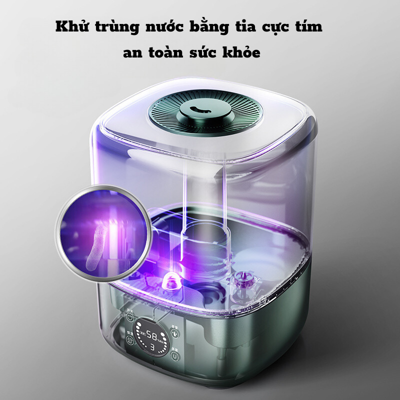 Máy phun sương tạo ẩm 5L Connie kèm màn hình hiển thị độ và độ ẩm điều khiển từ xa
