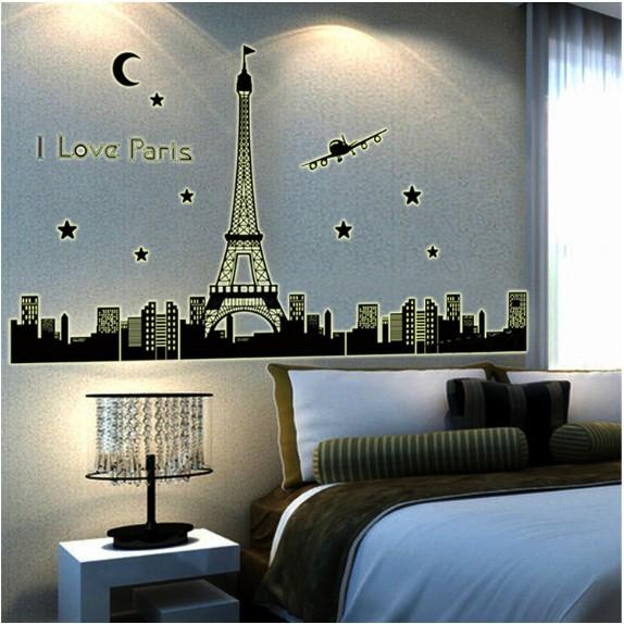 Decal trang trí tường - I LOVE PARIS - DẠ QUANG
