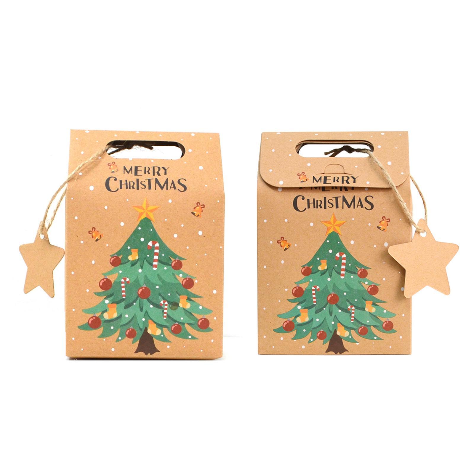 24x Christmas Treat Bags Candy Boxes Creative Biscuits Bag Cookie Gift Bag Pouch Party Favor Bag Candy Packing Box for Wedding Holiday Candy